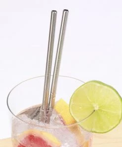 Kikkerland Ustensiles De Cuisine Et De Pâtisserie 10 Pailles Réutilisables En Inox -Poêles et wok Soldes 10 pailles reutilisables en inox 2