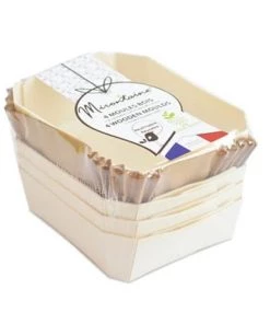 ScrapCooking Plats à Four 4 Moules Individuels En Bois Rectangle + 8 Caissettes Sulfurisées