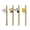 Kikkerland Ustensiles De Cuisine Et De Pâtisserie 4 Pailles Bambou Animaux -Poêles et wok Soldes 4 pailles bambou animaux