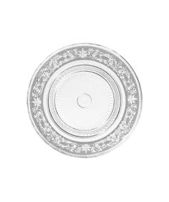 Wadiga Ustensiles De Cuisine Et De Pâtisserie Assiette à Dessert Transparente Verre à Motifs Romance - 18x18x1cm