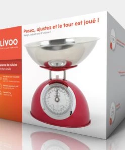 Livoo Ustensiles De Cuisine Et De Pâtisserie Balance De Cuisine En Acier Inoxydable Rouge -Poêles et wok Soldes balance de cuisine en acier inoxydable rouge 4