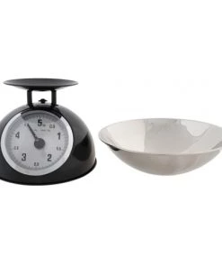 Wadiga Ustensiles De Cuisine Et De Pâtisserie Balance De Cuisine Métallique Chrome Et Noir -Poêles et wok Soldes balance de cuisine metallique chrome et noir 2