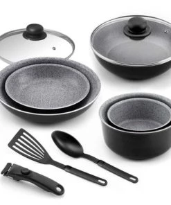 Cuisinox Casseroles Batterie De Cuisine 10 Pièces En Aluminium Et Revêtement Anti-adhésif