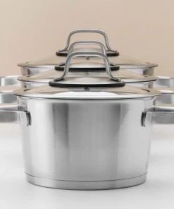 BergHoff Casseroles Batterie De Cuisine Manhattan En Acier 10 Pièces -Poêles et wok Soldes batterie de cuisine manhattan en acier 10 pieces 2