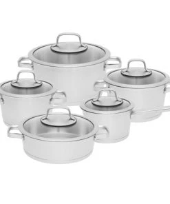 BergHoff Casseroles Batterie De Cuisine Manhattan En Acier 10 Pièces