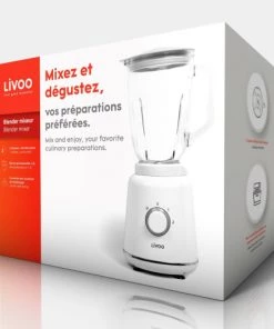 Livoo Ustensiles De Cuisine Et De Pâtisserie Blender Mixeur En Verre Blanc -Poêles et wok Soldes blender mixeur en verre blanc 4