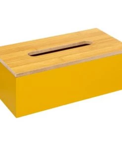 Five Simply Smart Ustensiles De Cuisine Et De Pâtisserie Boîte à Mouchoirs Rectangulaire Bois Jaune