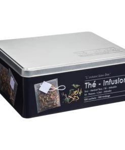 Five Simply Smart Ustensiles De Cuisine Et De Pâtisserie Boîte à Thé En Métal Noir - 100 Sachets