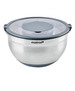 Mastrad Ustensiles De Cuisine Et De Pâtisserie Bol Mélangeur En Inox Avec Base Anti-dérapante Gris 20 Cm