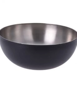Wadiga Ustensiles De Cuisine Et De Pâtisserie Bol Préparation Mélangeur Inox Noir Cul De Poule D24cm