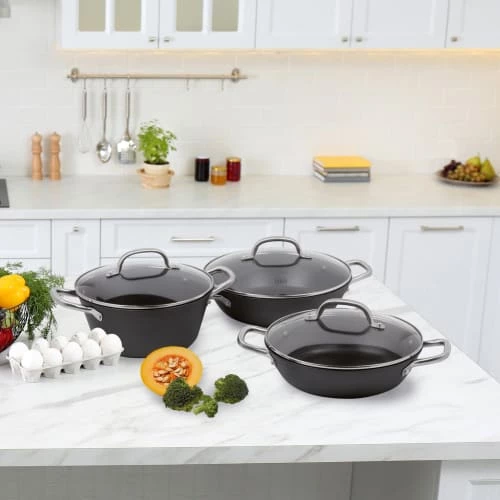 BOJ Casseroles Casserole En Fonte Revêtue De Téflon D26cm 7 BOJ Casseroles Casserole En Fonte Revêtue De Téflon D26cm – Image 5