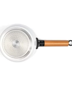 Livoo Casseroles Casserole Wood Line En Aluminium Blanc -Poêles et wok Soldes casserole wood line en aluminium blanc 3