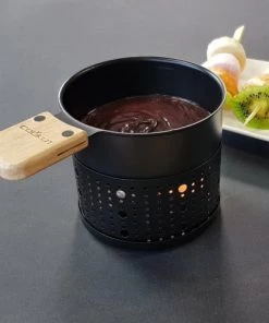 Cookut Ustensiles De Cuisine Et De Pâtisserie Coffret Cadeau Fondue Au Chocolat Pour 2 Ou 3 Acier Noir -Poêles et wok Soldes coffret cadeau fondue au chocolat pour 2 ou 3 acier noir 3