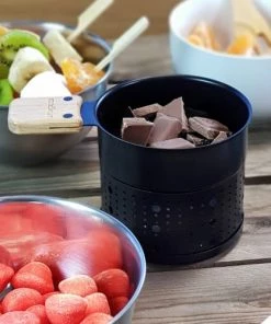 Cookut Ustensiles De Cuisine Et De Pâtisserie Coffret Cadeau Fondue Au Chocolat Pour 2 Ou 3 Acier Noir -Poêles et wok Soldes coffret cadeau fondue au chocolat pour 2 ou 3 acier noir 4