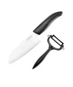 Kyocera Ustensiles De Cuisine Et De Pâtisserie Coffret Fruits Et Légumes éplucheur Et Couteau Santoku 14cm -Poêles et wok Soldes coffret fruits et legumes eplucheur et couteau santoku 14cm 3