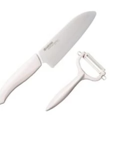 Kyocera Ustensiles De Cuisine Et De Pâtisserie Coffret Fruits Et Légumes éplucheur Et Couteau Santoku 14cm -Poêles et wok Soldes coffret fruits et legumes eplucheur et couteau santoku 14cm 4