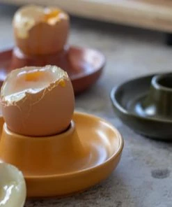 OGO Living Ustensiles De Cuisine Et De Pâtisserie Coquetier En Grès Jaune -Poêles et wok Soldes coquetier en gres jaune 3