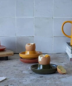 OGO Living Ustensiles De Cuisine Et De Pâtisserie Coquetier En Grès Kaki -Poêles et wok Soldes coquetier en gres kaki 2