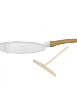 Poêles et wok Soldes 25 Cookut Ustensiles De Cuisine Et De Pâtisserie Crêpière 28 Cm Métal Blanc
