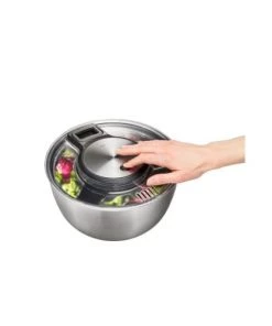 GEFU Ustensiles De Cuisine Et De Pâtisserie Essoreuse à Salade En Acier Inoxydable Argent -Poêles et wok Soldes essoreuse a salade en acier inoxydable argent 3