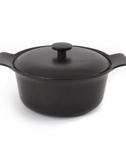BergHoff Casseroles Faitout Avec Couvercle Fonte De Fer Noir 24 Cm - Ron