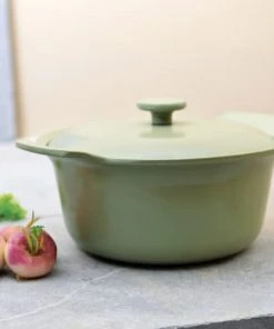 BergHoff Casseroles Faitout Avec Couvercle Fonte De Fer Vert 24 Cm - Ron -Poêles et wok Soldes faitout avec couvercle fonte de fer vert 24 cm ron 4