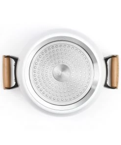 Livoo Casseroles Faitout Wood Line En Aluminium Blanc -Poêles et wok Soldes faitout wood line en aluminium blanc 5