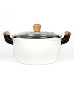 Livoo Casseroles Faitout Wood Line En Aluminium Vert -Poêles et wok Soldes faitout wood line en aluminium blanc 6