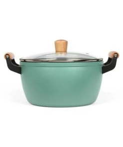 Livoo Casseroles Faitout Wood Line En Aluminium Vert