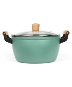 Livoo Casseroles Faitout Wood Line En Aluminium Vert -Poêles et wok Soldes faitout wood line en aluminium vert 4