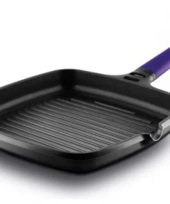 Castey Poêles Et Wok Grill 22x22cm Antiadhésif, Fonte Aluminium, Manche Amovible, Tous Feux