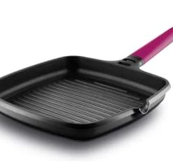 Castey Poêles Et Wok Grill 22x22cm Antiadhésif, Fonte Aluminium, Manche Amovible, Tous Feux -Poêles et wok Soldes grill 22x22cm antiadhesif fonte aluminium manche amovible tous feux 20