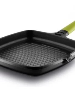 Castey Poêles Et Wok Grill 22x22cm Antiadhésif, Fonte Aluminium, Manche Amovible, Tous Feux