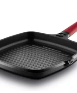 Castey Poêles Et Wok Grill 22x22cm Antiadhésif, Fonte D’alu, Manche Amovible, Tous Feux