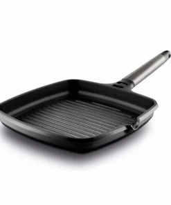 Castey Poêles Et Wok Grill 27x27cm Antiadhésif, Fonte Aluminium, Manche Amovible, Tous Feux