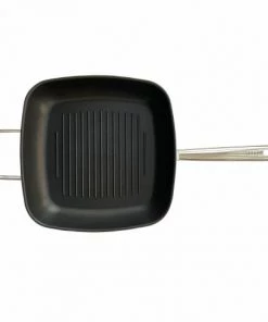 BOJ Poêles Et Wok Grill En Acier Inoxydable Recouverte De Téflon D28cm