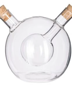 Five Simply Smart Ustensiles De Cuisine Et De Pâtisserie Huilier Vinaigrier 2-en-1 Transparent En Verre Bouchons Liège - 14x10.