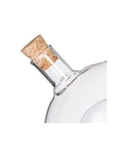 Five Simply Smart Ustensiles De Cuisine Et De Pâtisserie Huilier Vinaigrier 2-en-1 Transparent En Verre Bouchons Liège - 14x10. -Poêles et wok Soldes huilier vinaigrier 2 en 1 transparent en verre bouchons liege 14x10 3