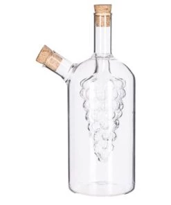 Five Simply Smart Ustensiles De Cuisine Et De Pâtisserie Huilier Vinaigrier 2-en-1 Transparent En Verre Bouchons Liège Raisin -