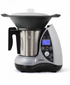 Ustensiles De Cuisine Et De Pâtisserie Livoo Robot Culinaire Chauffant En Acier Inoxydable Gris