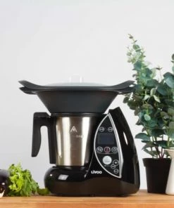 Ustensiles De Cuisine Et De Pâtisserie Livoo Robot Culinaire Chauffant En Acier Inoxydable Noir -Poêles et wok Soldes livoo robot culinaire chauffant en acier inoxydable noir 2