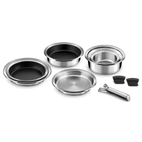 Cuisinox Lot 2 Casseroles Ø 16/20cm + 1 Poignée En Acier Inoxydable 3 Cuisinox Lot 2 Casseroles Ø 16/20cm + 1 Poignée En Acier Inoxydable