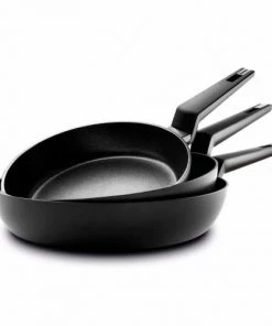 Castey Poêles Et Wok Lot 3 Poêles: 20-24-28cm, Aluminium Forgé, Antiadhésif, Tous Feux