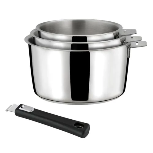 Cuisinox Lot 6 Pièces : 3 Casseroles, 2 Poêles + Poignée 4 Cuisinox Lot 6 Pièces : 3 Casseroles, 2 Poêles + Poignée – Image 2