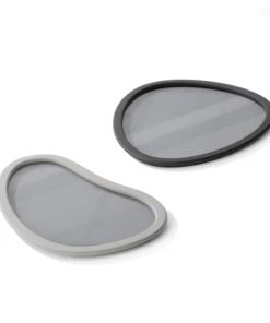 Umbra Ustensiles De Cuisine Et De Pâtisserie Lot De 2 plateaux De Service Gris Et Noir, 48x40cm