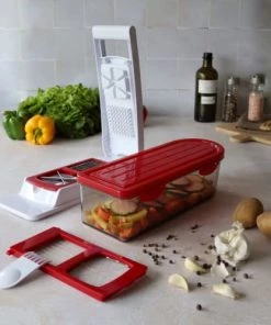 Menastyl Ustensiles De Cuisine Et De Pâtisserie Mandoline Multifonction à 5 Lames -Poêles et wok Soldes mandoline multifonction a 5 lames 4