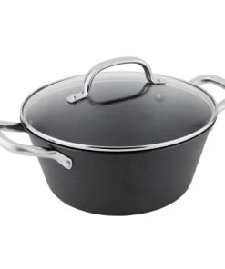BOJ Casseroles Marmite Hollandaise En Fonte Revêtue De Téflon D24cm