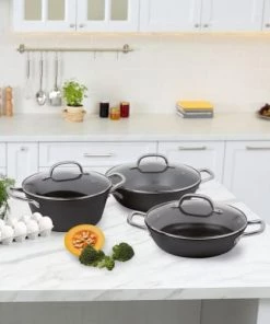 BOJ Casseroles Marmite Hollandaise En Fonte Revêtue De Téflon D24cm -Poêles et wok Soldes marmite hollandaise en fonte revetue de teflon d24cm 4