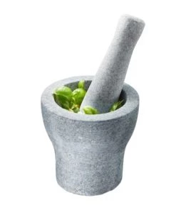 GEFU Ustensiles De Cuisine Et De Pâtisserie Mortier Granit Diamètre 13,5 Cm En Pierre Gris
