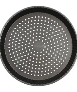 Menastyl Plats à Four Moule à Tarte Perforé En Acier Carbone 32 Cm -Poêles et wok Soldes moule a tarte perfore en acier carbone 32 cm 2